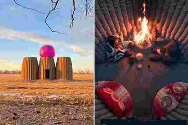 This 3D printed house is made from a mix of soil, straw, sand, and other sustainable materials!