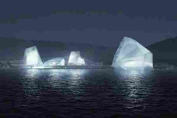 Shenzhen’s Maritime Museum is a hub of educational experiences that resemble a cluster of glass icebergs!